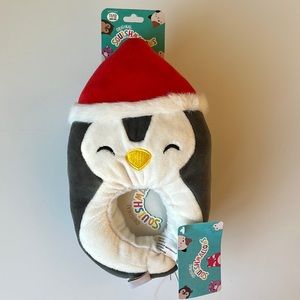 SQUISHMALLOWS Penguin with Santa Hat Slippers